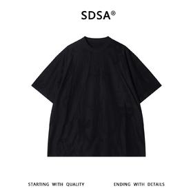 SDSA男装2026新款高贵轻奢小众设计纯色提花圆领短袖T恤百搭简约