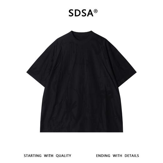 SDSA男装2026新款高贵轻奢小众设计纯色提花圆领短袖T恤百搭简约 商品图0