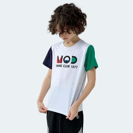 【MQD】童装男大童运动T恤夏季新款儿童柔软亲肤透气拼色网球短袖 商品图3