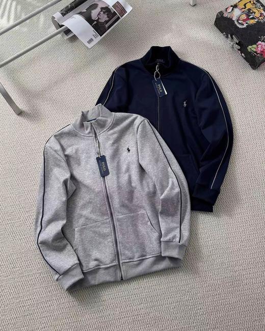 F0331111基础百搭款全棉针织大毛圈立领全拉链衫外套 商品图0