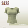 【BAIDAMA 蜜桃瑜伽服套装】桃心V领设计 百搭时尚 腰部褶皱设计 遮肉显瘦 蜜桃臀瑜伽裤 舒适无束缚感 无尴尬线不显三角区 透气吸汗面料 短袖+长裤组合 跑步运动一体式健身服 商品缩略图3