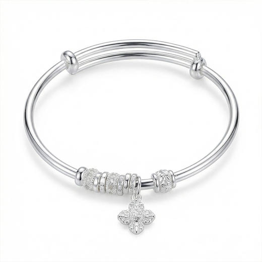 【宏艺珠宝】福韵花镯·足银手串 商品图0