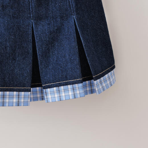 马克珍妮甜酷学院女童牛仔百褶裙2026年夏装新款560716 商品图3