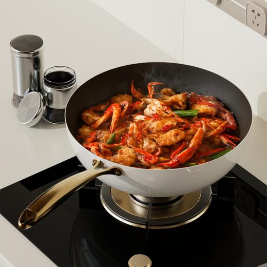 温仑山 鹅卵石不粘炒锅32cm VP-3ECG01 商品图3