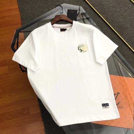 F033102春夏新款时尚百搭休闲男士樱花海浪字母大M圆领T恤短袖 商品图0