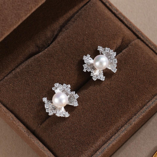 子佩集【仙姬缀梦】银S925珍珠惜王妃耳钉【E4942】双色蝴蝶结2602 商品图0