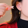 雀说 金色碎碎冰蝴蝶耳环女小众设计感气质耳环EH2419 商品缩略图1