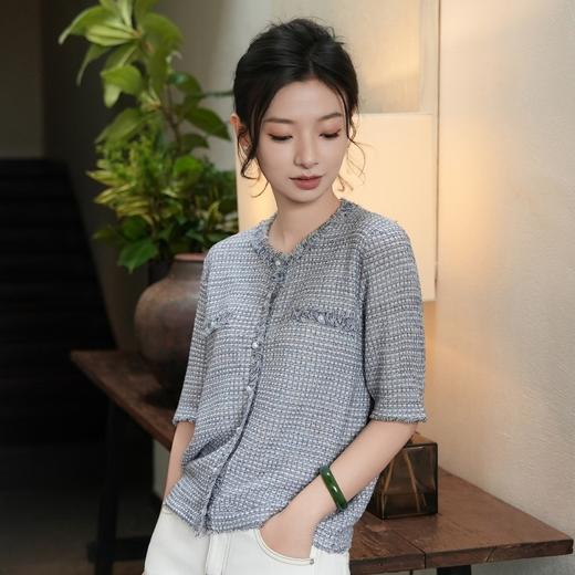 西子/海港漫步32支亚麻莱赛尔法式小香风春夏针织衫/MSHY0322 商品图1