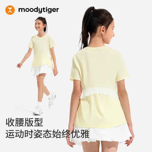 moodytiger女童花瓣短袖T恤夏季舒适透气导湿不闷汗62210115 商品图3