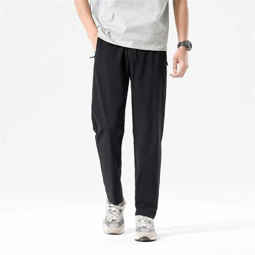 F033130夏季男士薄款3D立裁激光打孔透气速干松紧腰冰丝弹力纯色户外休闲裤 商品图9