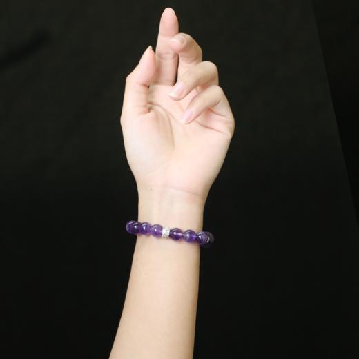 【祈愿吉品】紫水晶配紫锂云母手链水晶高颜值手串小众新款 商品图3