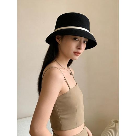 赫本风！优雅蝴蝶结针织渔夫帽！2026女春夏季透气遮阳灯罩式防晒帽显脸小 商品图3