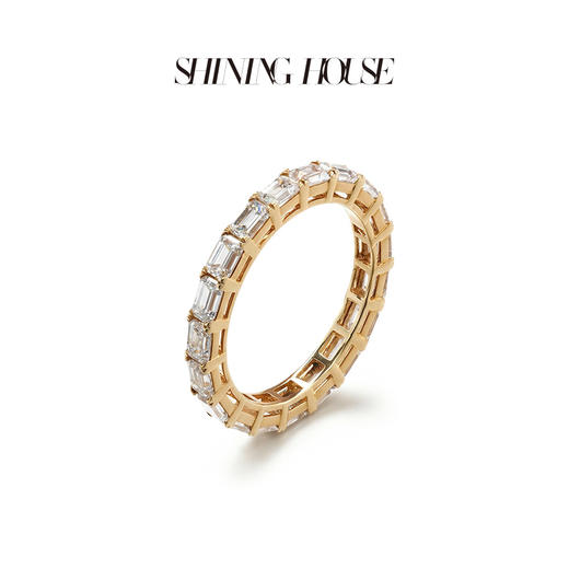 ShiningHouse[培育] 18k金钻石戒指排钻戒指2克拉钻人工真钻人造钻石K金戒指设计感简约钻石戒指悦己送礼臻选【此商品不支持7天无理由退货退款】预计3日发货 商品图2