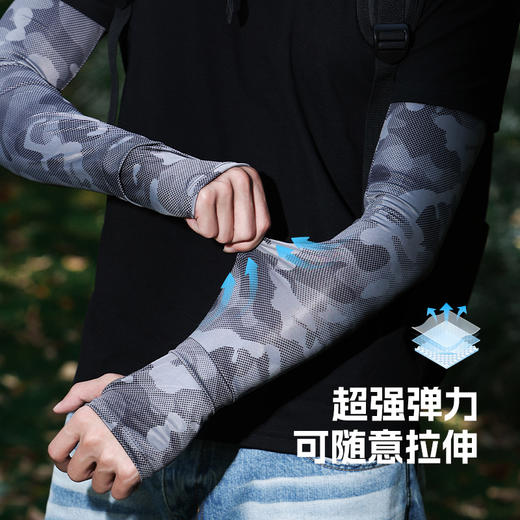 男士冰丝加长加宽冰袖夏季大码宽松防晒袖套防紫外线套袖手臂护袖 商品图2