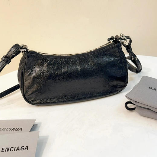 巴黎世家 LE CAGOLE  mini 黑银 羊皮 链条 斜挎包 商品图1