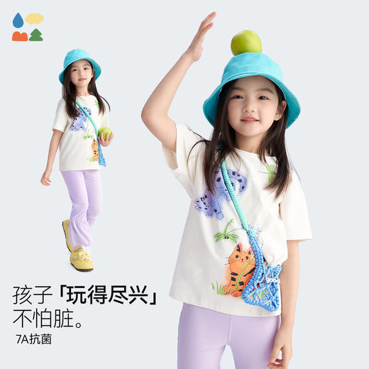 【原创插画短袖】森林棠26夏款柔软透气中小童魔法森林主题印花T恤40162429 商品图2