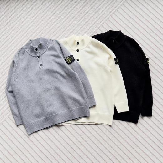 F0331119棉毛混纺半纽扣高领柔软舒适亲肤针织套头毛衣 商品图0