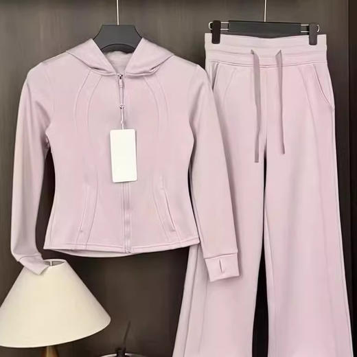 雀说 显瘦收腰云感多巴胺瑜伽服运动女士连帽套装ZL26-876 商品图0
