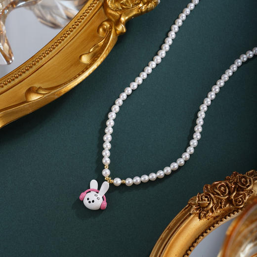 子佩集【耳机萌兔】珍珠惜王妃项链【XXXL037】耳机兔子2602 商品图2