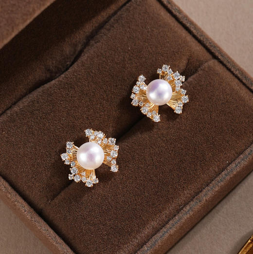 子佩集【仙姬缀梦】银S925珍珠惜王妃耳钉【E4942】双色蝴蝶结2602 商品图1