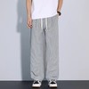 F033127春季新款泡泡纱春夏薄款立体裁剪男士松紧腰修身直筒纯色休闲裤 商品缩略图12
