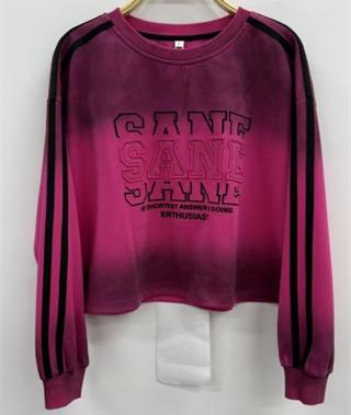 NC圆领渐变拼织带长袖卫衣60115（红）春季261030210321 商品图1