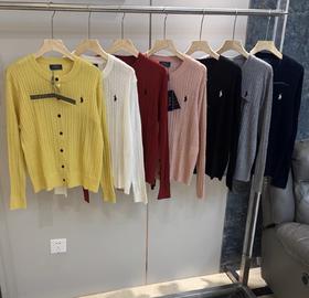 F033118春季新款纯色小马刺绣麻花绞花针织羊毛开衫圆领开衫长袖