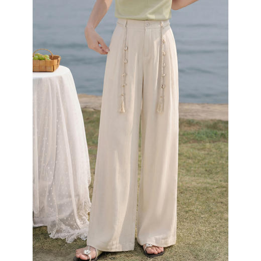 鹿向南【0402/20:00新品前1小时7折限量100件】杏色休闲裤 商品图0