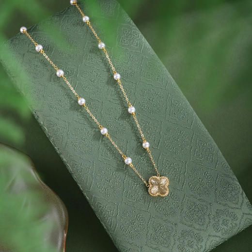 子佩集【四叶星辰】珍珠惜王妃项链【XXXL019】镀金四叶草2602 商品图0
