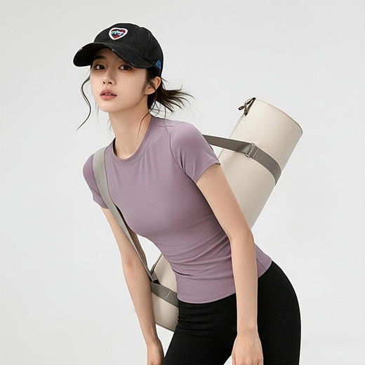【高弹不勒！耐洗抗造】夏季新款户外跑步训练健身瑜伽服上衣修身显瘦速干运动T恤女。xa 商品图0