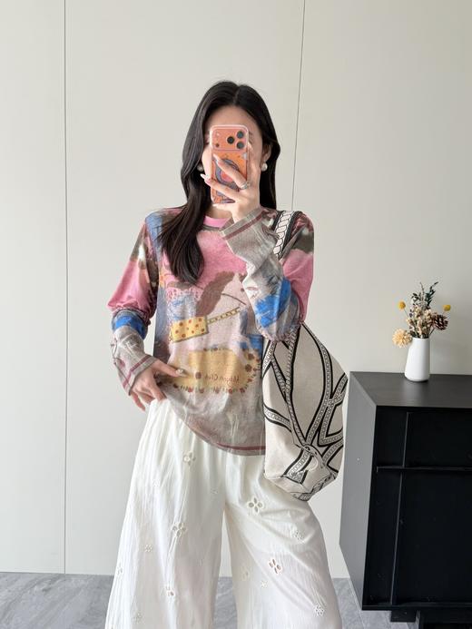 自带油画感的长袖 T 恤！童趣小马/猫咪印花 商品图12