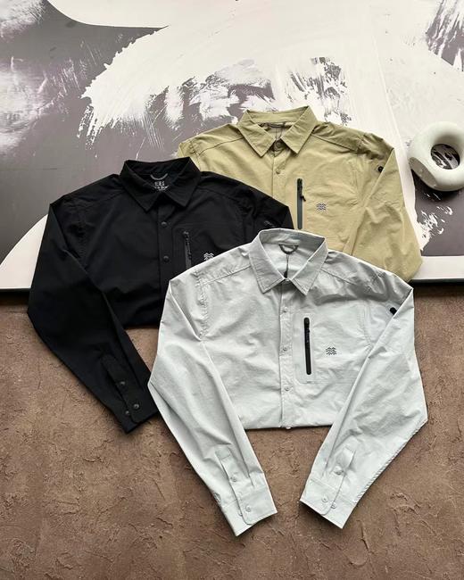 F0331101春季新款三色防水防尘户外口袋战术压胶衬衫外套夹克 商品图2