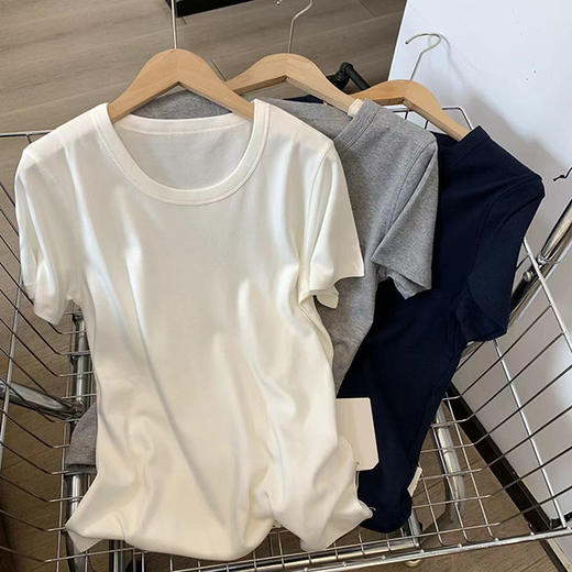 外贸工厂订单余！ 质感敲好的水溶棉基础款短袖T恤！ 商品图10