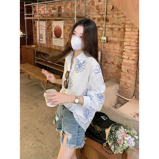<曾小咸推荐>4.1现货秒杀 ！微信超特价！韩系印花薄款衬衫 日常189.99 立减110 秒杀79.99！！ 商品图4