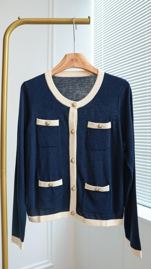 香氛恋人|小香拼色羊毛开衫 商品图2