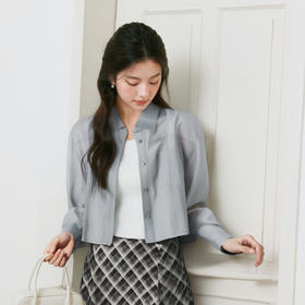 【商场同款】诗凡黎翻领抽绳衬衫2025夏新款天丝短外套3G4510811