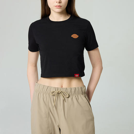 Dickies女式弹力修身短款T恤 前胸小LOGO印花 DK0A88E9 商品图1