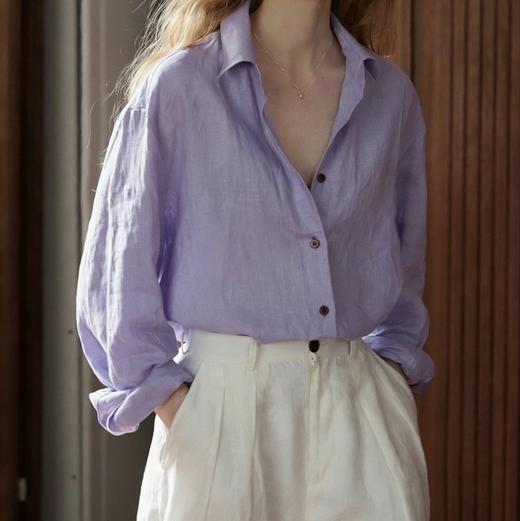 天丝亚麻长袖衬衫 明星同款垂坠感面料 慵懒轻奢风 商品图6
