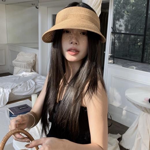 草编防晒帽女夏季度假出游空顶草帽大帽檐防紫外线遮阳太阳帽子潮 商品图3