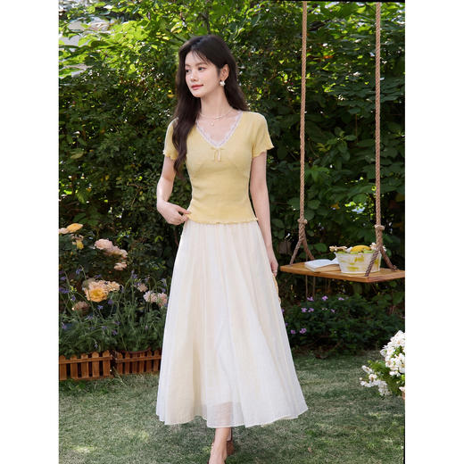 鹿向南【0402/20:00新品前1小时7折限量100件】黄色T恤 商品图2