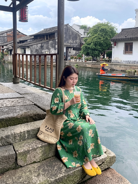 【群内福利】【苎麻中长裙】早春显瘦文艺范中长裙，裙子用料精梳又强捻的100%精细苎麻
，轻轻柔柔的细腻感