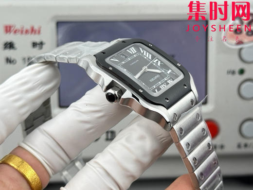 GF卡地亚山度士系列 山度士大号 钢带款 间黑方形男士腕表 绝对是绕不开的经典 表径39.8mm 商品图6