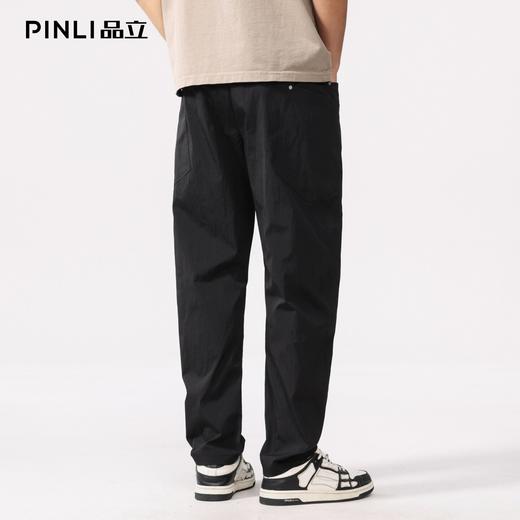 PINLI品立2026春季新款男纯色百搭松紧腰直筒休闲长裤GD262117034 商品图1