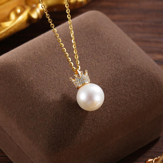 子佩集【加冕时刻】银S925珍珠惜王妃套链项链【P2991】镀金皇冠2602 商品图0