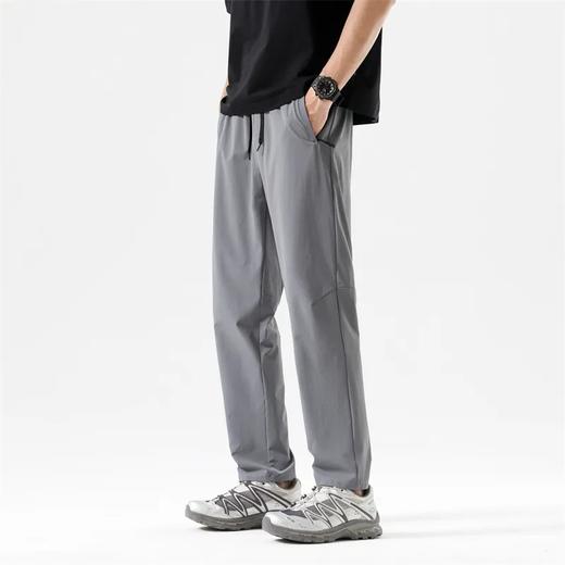 F033130夏季男士薄款3D立裁激光打孔透气速干松紧腰冰丝弹力纯色户外休闲裤 商品图10