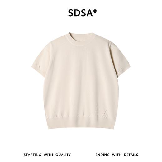 SDSA男装2026新款高贵轻奢老钱风纯色针织圆领短袖T恤百搭时尚 商品图0