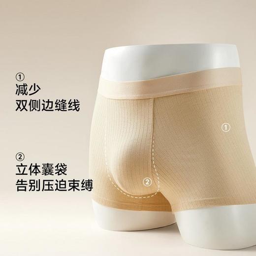 【95%天然彩棉 + 5% 氨纶】樱姿娜・蚝润彩棉男士内裤 商品图0