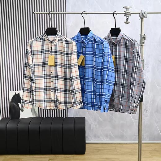 F033107春季新款柔软舒适吸汗桑蚕丝商务休闲格子长袖衬衫衬衣 商品图0