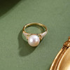 子佩集【悦光凝华】银S925珍珠惜王妃戒指【R1826】镀金三角托2602 商品缩略图0