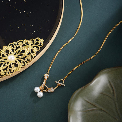 子佩集【灵力觉醒】银S925珍珠惜王妃套链项链【YB7448】双色锁扣双珠2602 商品图3